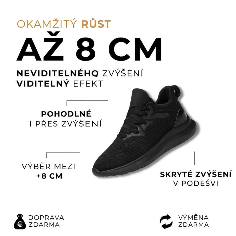 BLACK ALPHA |+8 CM OKAMŽITĚ, ZARUČENÉ POHODLÍ