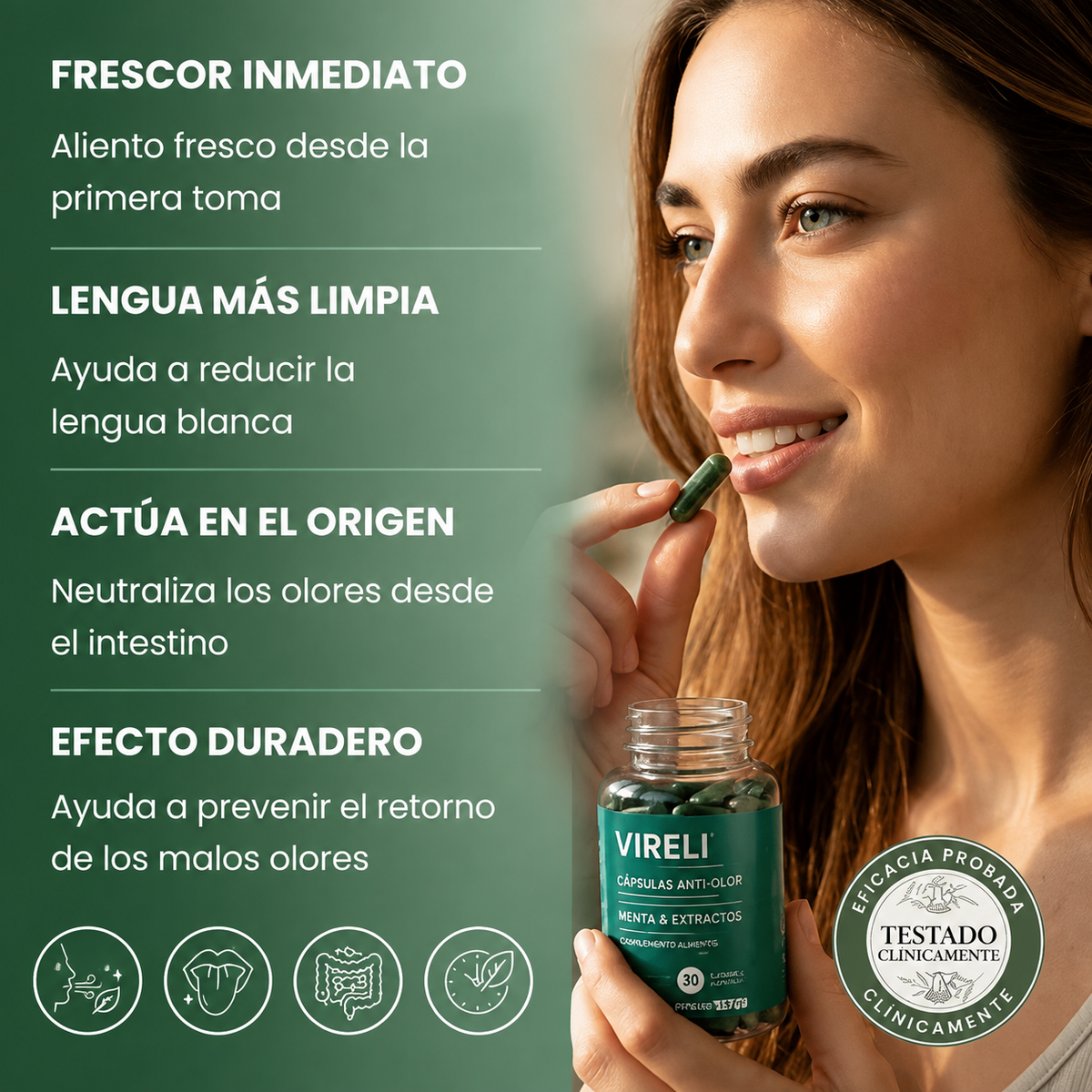 Se acabó el mal aliento - Cápsulas Anti-Olor